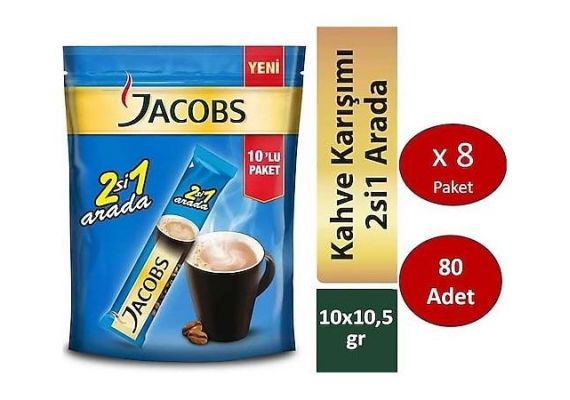 Jacobs 2si1 80 Stick Coffee (10 x 8 пакетов)