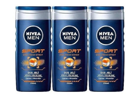 Nivea Men Sport Гель для душа, Тело, Лицо и Волосы 500мл x3