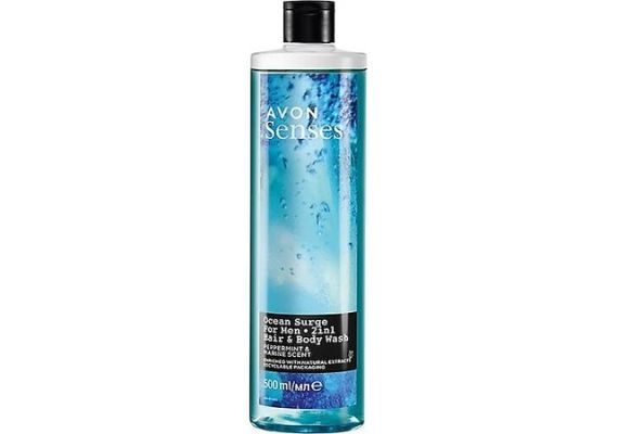 Avon Senses Ocean Surge Гель для душа для волос и тела для мужчин с ароматом моря и мяты 500 мл.