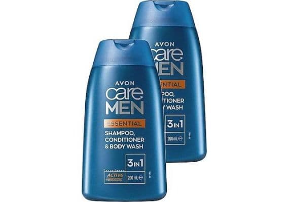 Avon Care Men Essential 3 в 1: Шампунь, Уходовый Крем и Гель для Душа 200 мл. Набор из двух предметов.