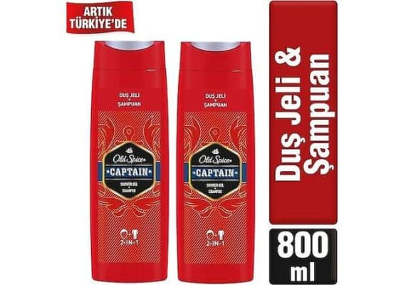 Old Spice Captain 400 мл, 2 штуки геля для душа и шампуня