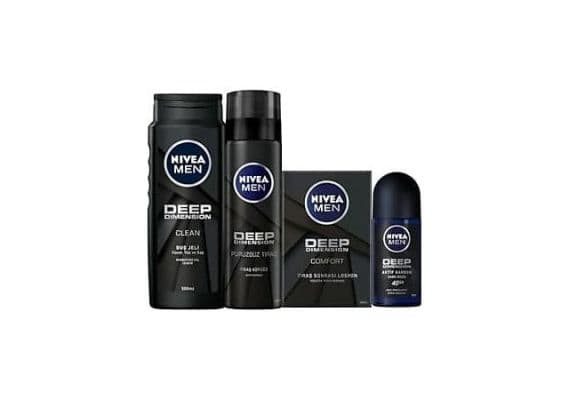 Набор для ухода за кожей для мужчин Nivea (Deep Лосьон + Deep Пена для бритья + Deep Ролик для подмышек + Deep Гель для душа)