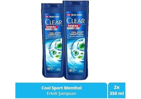 Clear Men Cool Sport Ментол Шампунь против перхоти 350 мл 2 штуки