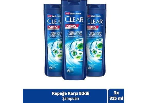 Шампунь Clear Men Cool Sport Ментол против перхоти 325 мл, 3 штуки