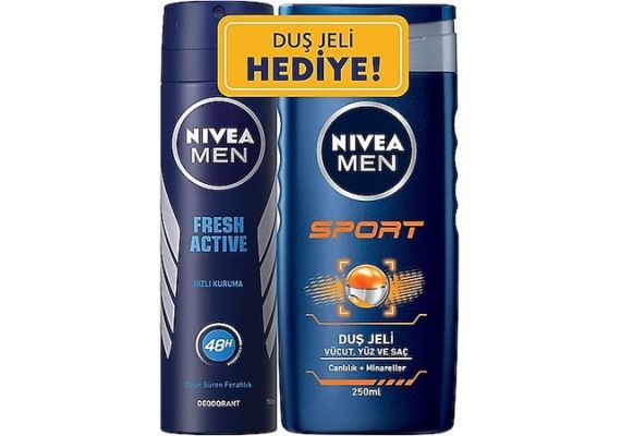 Nivea Men Fresh Active Дезодорант-спрей 150 мл + Nivea Men Sport Гель для душа 250 мл