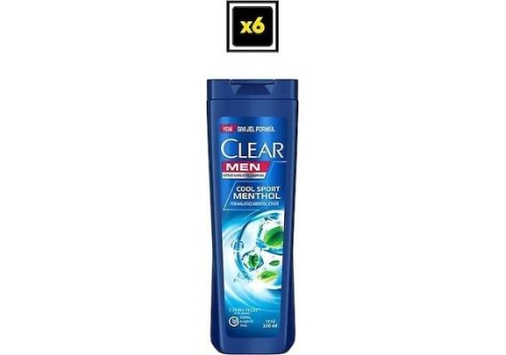 Шампунь от перхоти Clear Men Cool Sport Menthol 350 мл, 6 штук