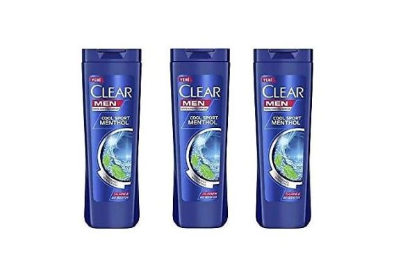 Шампунь против перхоти Clear Men Cool Sport Menthol объемом 350 мл, 3 штуки