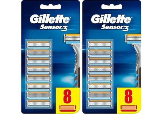 Gillette Sensor3, 8 штук, 2 запасных бритвенных лезвия