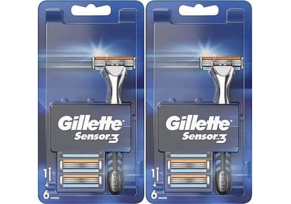 Бритва Gillette Sensor3 с 6 запасными кассетами, 2 штуки