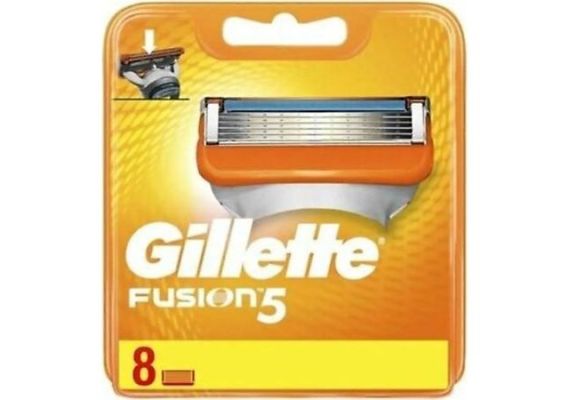 Gillette Fusion Бритвенный станок с 8 запасными лезвиями в картонной коробке