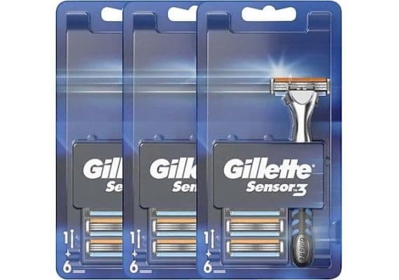 Gillette Sensor3, 6 Запасных, 3 Штук Бритвенные Станки