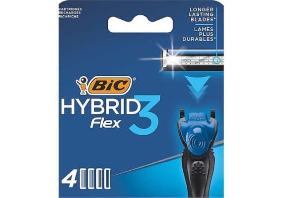 Bic Flex 3 Гибридный Запасной Картридж для Бритвы, Коробка 4 шт.