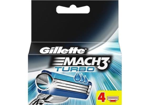 Gillette Mach3 Turbo Запасное бритвенное лезвие, 4 штуки