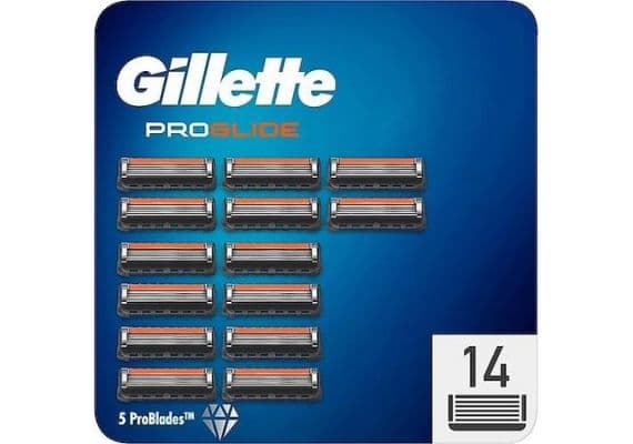 Gillette Fusion ProGlide Запасной бритвенный станок, 14 штук в картонной упаковке