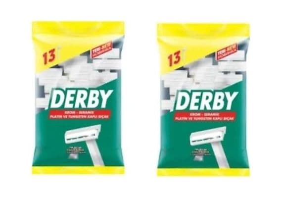 Пакет Derby с однолезвиенными бритвенными станками, 13 штук, 2 упаковки