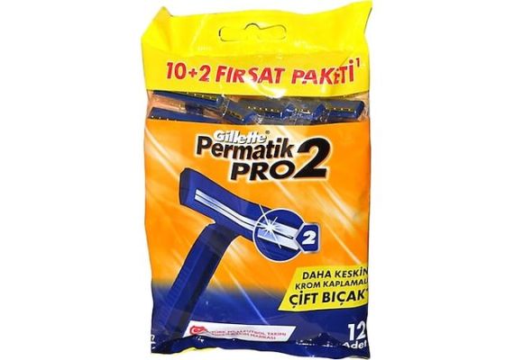 Gillette Permatik Pro2 Одноразовый станок для бритья, 12 штук в пакете