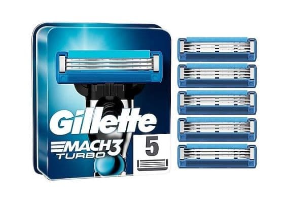 Gillette Mach3 Turbo запасное бритвенное лезвие, 5 штук