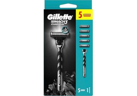 Gillette Mach3 угольная бритва и 5 запасных лезвий для бритья