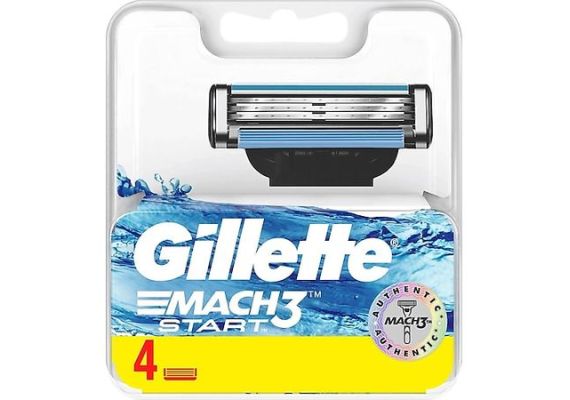 Gillette Mach3 Start запасные бритвенные лезвия, 4 штуки