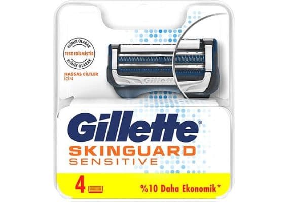 Gillette Skinguard Sensitive 4-штуки, запасные бритвенные лезвия