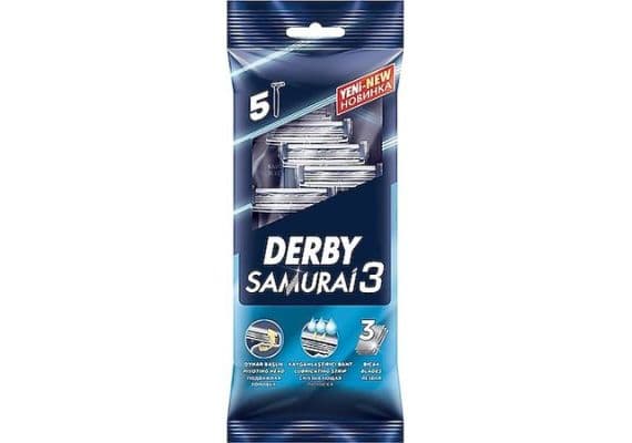 Derby Samurai 3-лезвиевый набор из 5 бритвенных лезвий