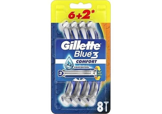 Gillette Blue3 Comfort Используй и выбрось, 8-штуки бритвенных лезвий