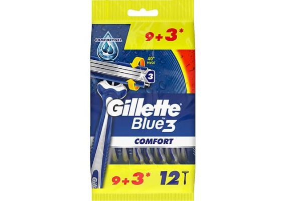 Gillette Blue3 Comfort Для одноразового использования 9+3 набор из 12 бритвенных станков