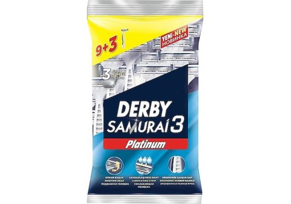 Derby Samurai Platinum 3-бритвенный 9+3 бритвенный нож