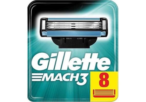 Gillette Mach3 Запасные лезвия для бритвы, 8 штук в картонной упаковке