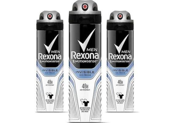 Rexona Men Invisible Ice Fresh 72 часа бесперебойной сверхзащиты мужской спрей-деодорант 150 мл, 3 штуки.