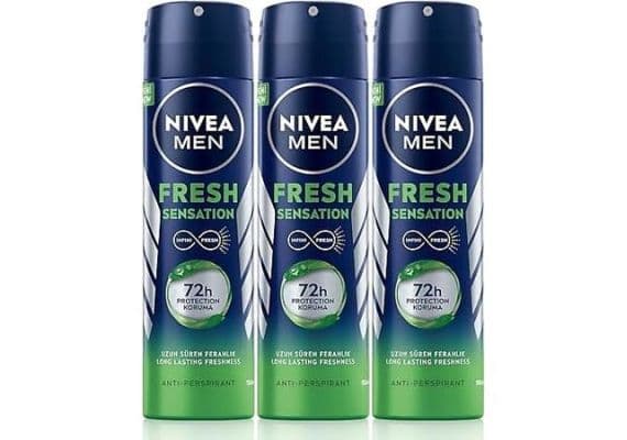 Nivea Men Fresh Sensation Спрей-дезодорант 150 мл X3,72 часа антиперспирантной защиты, длительная свежесть.