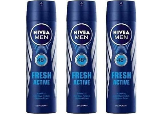 Nivea Men Fresh Active 48 часов защита мужской спрей-дезодорант 150 мл, 3 штуки