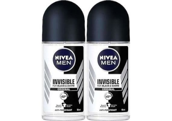 Nivea Men Invisible Black & White Original Мужской дезодорант-ролик 50 мл, 2 штуки.