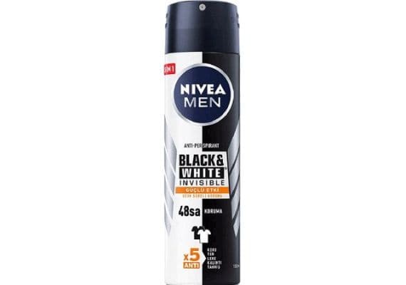 Nivea Men Invisible Black & White Мужской Дезодорант-сврей с сильным действием Güçlü Etki, 150 мл