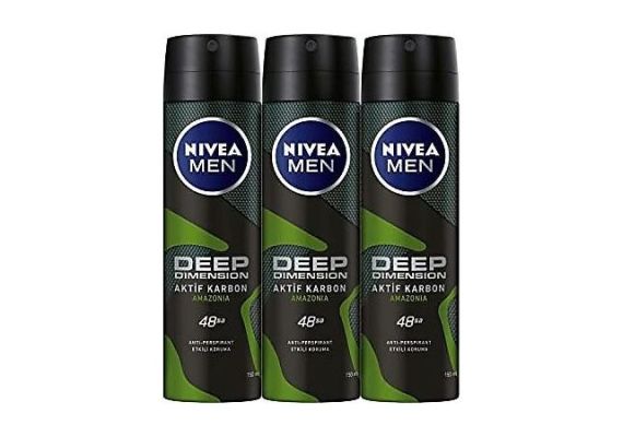 Nivea Men Deep Dimension Amazonia 150 мл, 3 штуки дезодорант-спрей