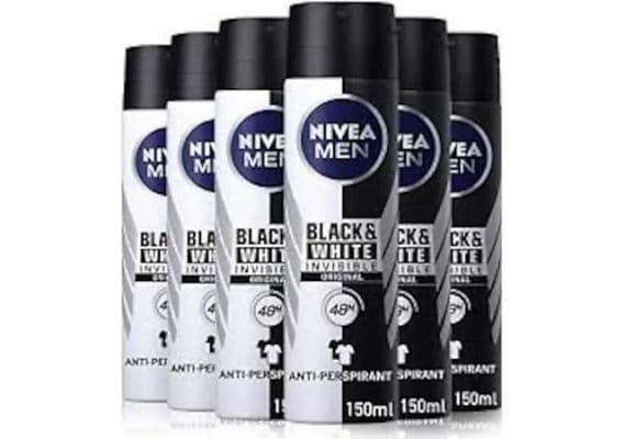 Nivea Men Invisible Black & White Original 150 мл, 6 Штук Дезодорант-Спрей