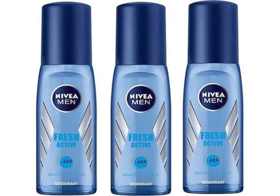 Nivea Men Fresh Active Дезодорант-спрей для мужчин в банке с помпой 75 мл, 3 штуки