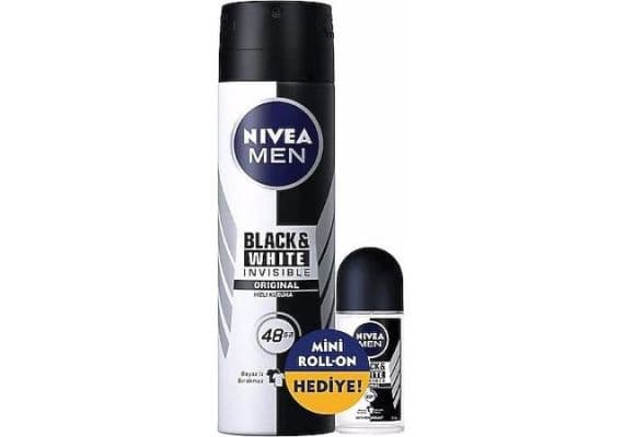 Nivea Men Invisible Black & White Original 150 мл + Ролик 25 мл Спрей-део Набор