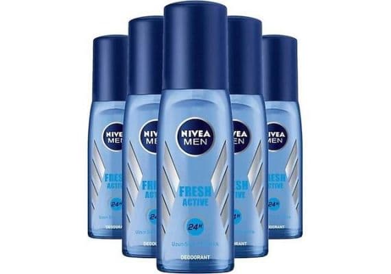 Nivea Men Fresh Active Мужской Дезодорант-спрей с помпой 75 мл, 5 штук.