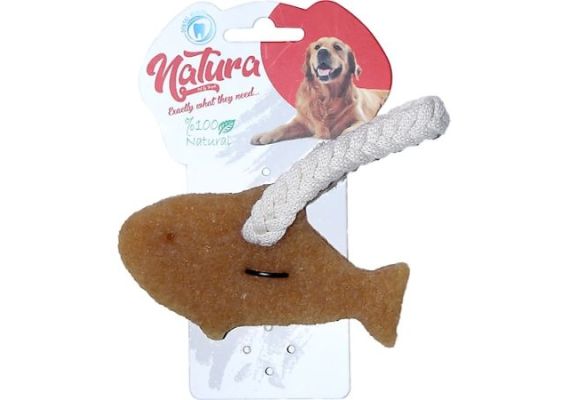 Натуральная резиновая игрушка для собак в виде рыбы для жевания от Natura Pet