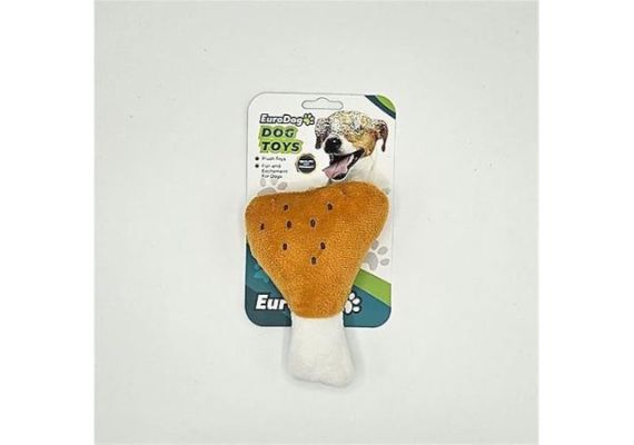 EuroDog Плюшевая игрушка для собак "Мясное кость" 14x10 см