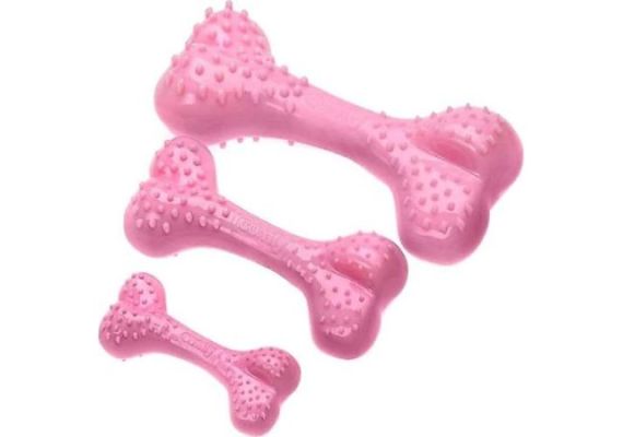 Aquael Comfy Toy Kopek Oyuncagi Зубная Кость 16 см, розовая, со вкусом клубники
