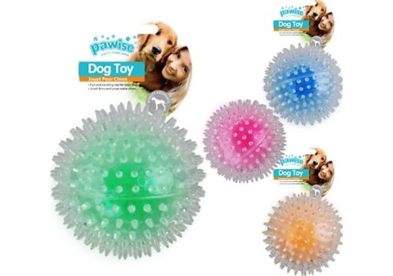 Pawise Flash Bouncer Ball 12 см, светящийся мячик-попрыгунчик для игр с собакой