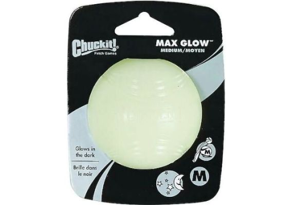 Chuckit Max Glow Светящийся в темноте игровой мяч для собак - Средний размер