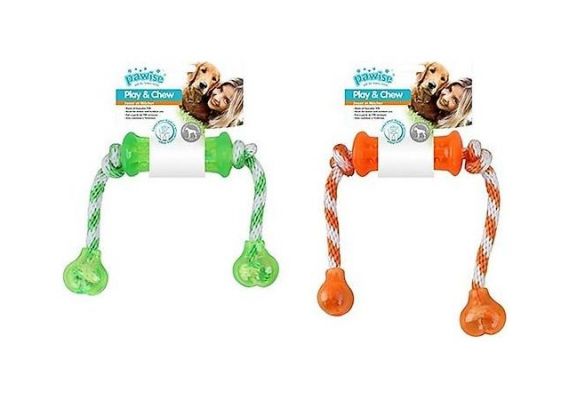 Игрушка для собак Pawise Halter, зубная веревка, 40 см, оранжевая