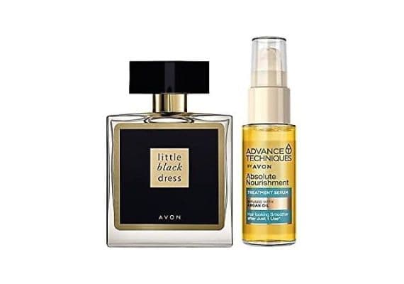 Avon Little Black Dress Парфюмированная вода для женщин 50 мл. Питательная сыворотка для волос с аргановым маслом 30 мл.