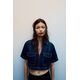 Zara Рубашка z1975 denim cropped shirt , Цвет: Синий, Размер: XXL