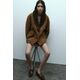 Zara Сломанные плоские мокасины , Цвет: Коричневый, Размер: 37