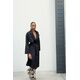 Zara Пальто с поясом и двойной застежкой на пуговицах , Цвет: Синий, Размер: L