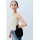 Zara Сумка через плечо из рафии с внутренним текстильным мешком на шнуровке